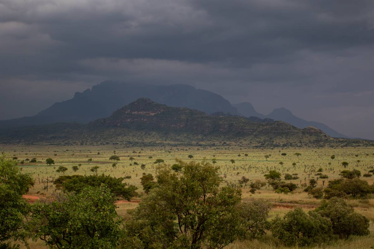 Storm clouds building over the Pian Upe savannah