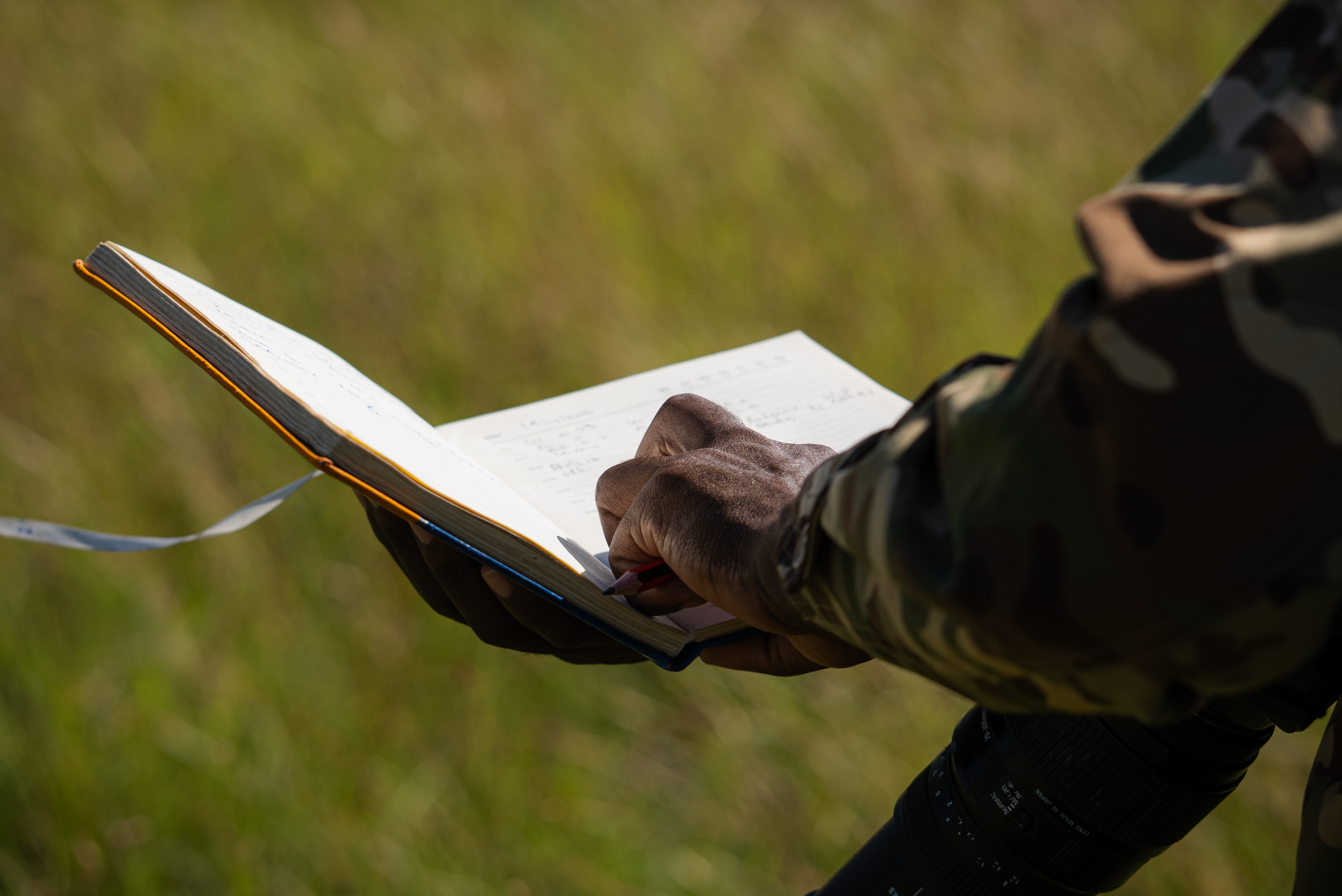 Recording sightings in the patrol log