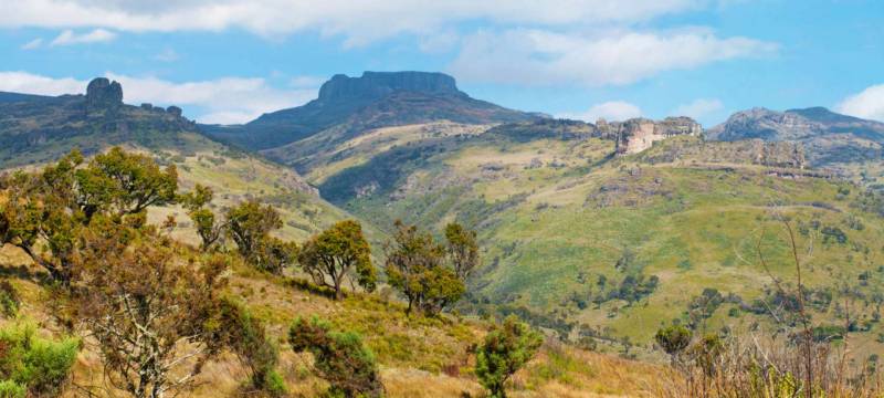 The cliffs and moorland of Mount Elgon