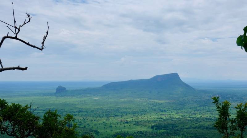 Mount Napak seen across the Karamoja plains